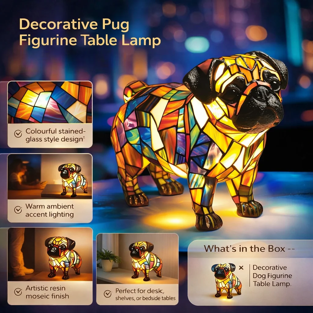 Decorative Resin Dog Table Lamp Accent Light Accent Table Lamp - Image 4
